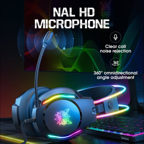 X26 USB+3.5mm RGB Wired Gaming Headset(Black)