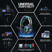 X26 USB+3.5mm RGB Wired Gaming Headset(Black)