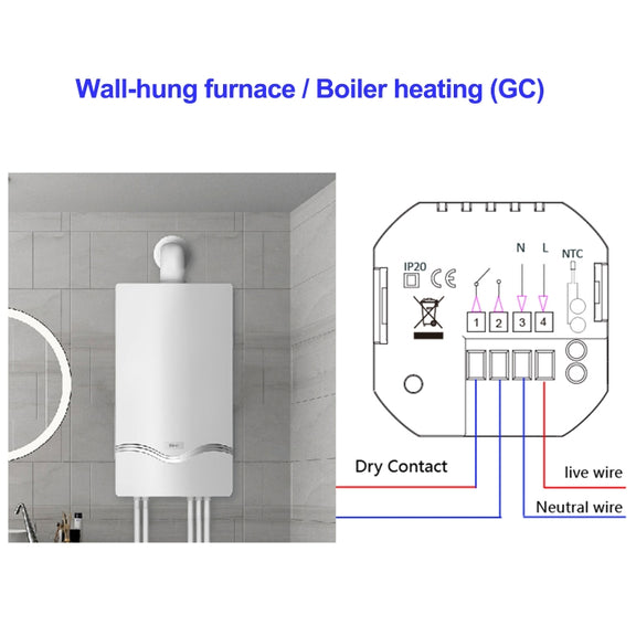 BHT-2002GCLM 220V Smart Home Heating Thermostat Boiler Heating WiFi Thermostat(White)