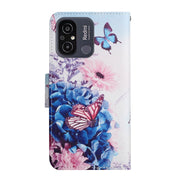 For Xiaomi Redmi 12C Colored Drawing Pattern Flip Leather Phone Case(Purple Butterfly)