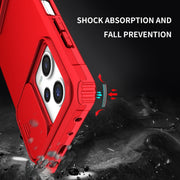 For Xiaomi Redmi Note 12 Pro 5G / Poco X5 Pro Stereoscopic Holder Sliding Camshield Phone Case(Red)