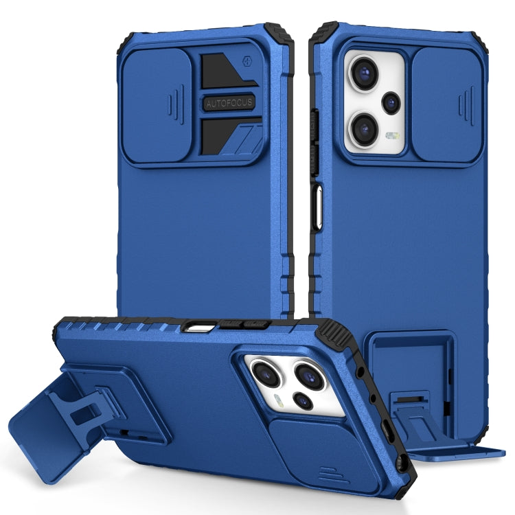 For Xiaomi Redmi Note 12 Pro 5G / Poco X5 Pro Stereoscopic Holder Sliding Camshield Phone Case(Blue) - free shipping - PMC TechLife - Order now!