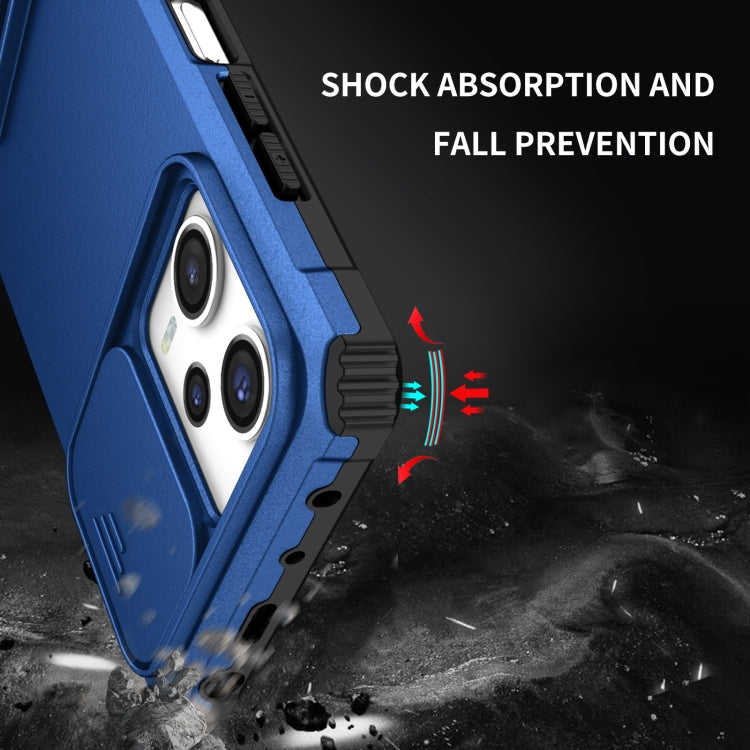 For Xiaomi Redmi Note 12 Pro 5G / Poco X5 Pro Stereoscopic Holder Sliding Camshield Phone Case(Blue) - free shipping - PMC TechLife - Order now!