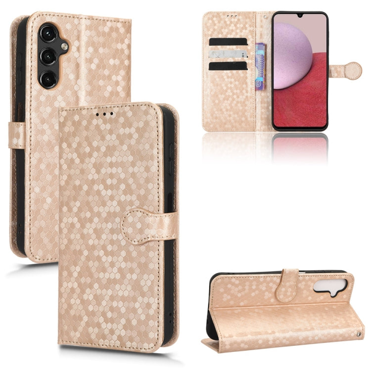 For Samsung Galaxy A24 4G Honeycomb Dot Texture Leather Phone Case(Gold) - free shipping - PMC TechLife - Order now!