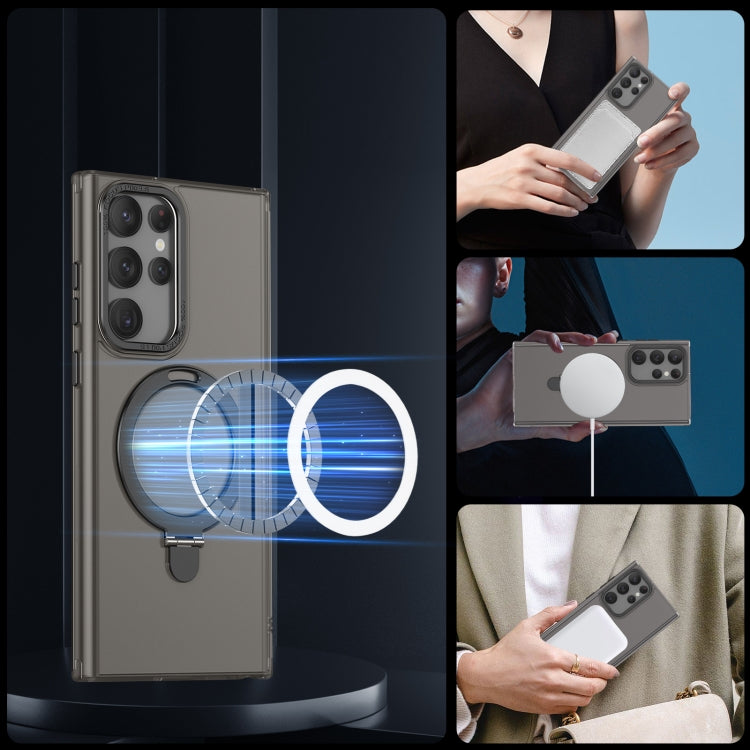 For Samsung Galaxy S23 Ultra 5G LK 3 in 1 MagSafe Magnetic Holder Phone Case(Black) - Galaxy S23 Ultra 5G Cases by PMC TechLife | Online Shopping South Africa | PMC TechLife