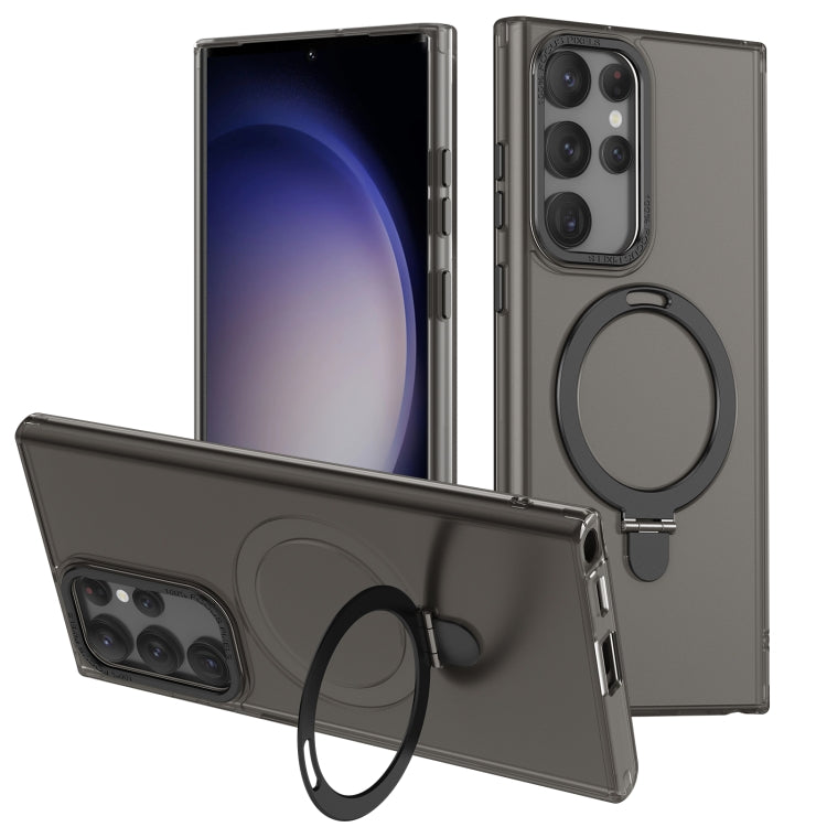 For Samsung Galaxy S22 Ultra 5G LK 3 in 1 MagSafe Magnetic Holder Phone Case(Black) - Galaxy S22 Ultra 5G Cases by PMC TechLife | Online Shopping South Africa | PMC TechLife