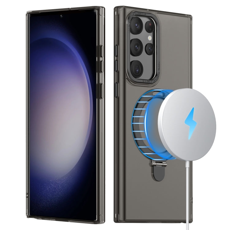 For Samsung Galaxy S22 Ultra 5G LK 3 in 1 MagSafe Magnetic Holder Phone Case(Black) - Galaxy S22 Ultra 5G Cases by PMC TechLife | Online Shopping South Africa | PMC TechLife