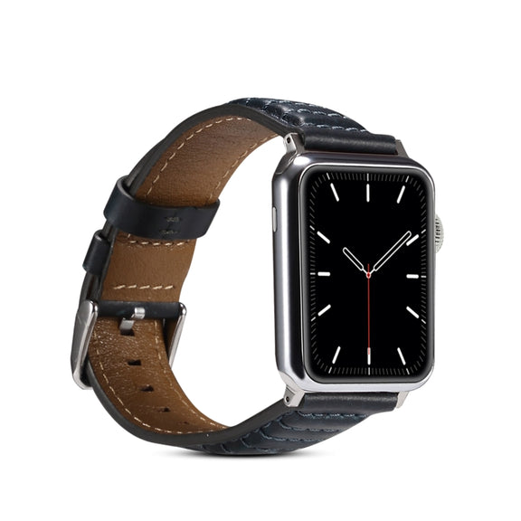Oil Wax Genuine Leather Watch Band For Apple Watch Ultra 49mm&Watch Ultra 2 49mm / Series 9&8&7 45mm / SE 3&SE 2&6&SE&5&4 44mm / 3&2&1 42mm (Blue)
