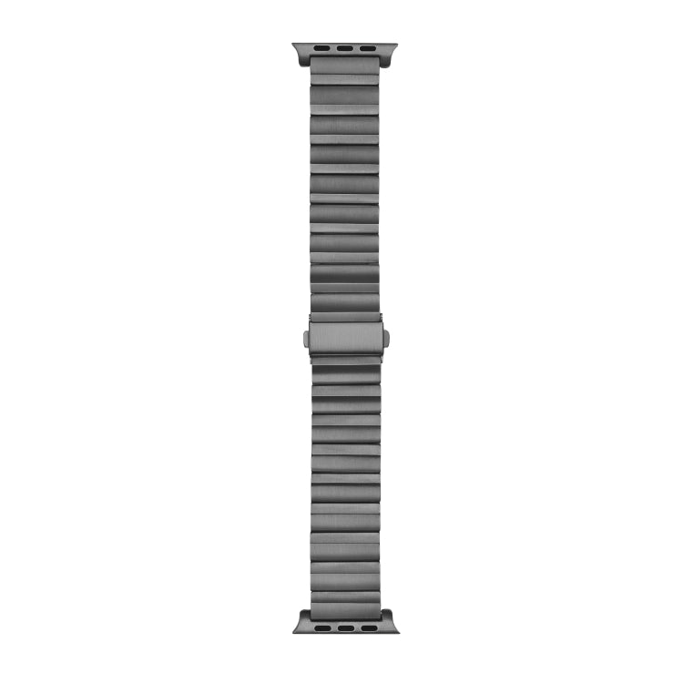 Flat Buckle Titanium Alloy Watch Band For Apple Watch Ultra 49mm&Watch Ultra 2 49mm / Series 9&8&7 45mm / SE 3&SE 2&6&SE&5&4 44mm / 3&2&1 42mm (Gray) - Watch Bands by PMC Jewellery | Online Shopping South Africa | PMC Jewellery | Buy Now Pay Later Mobicred
