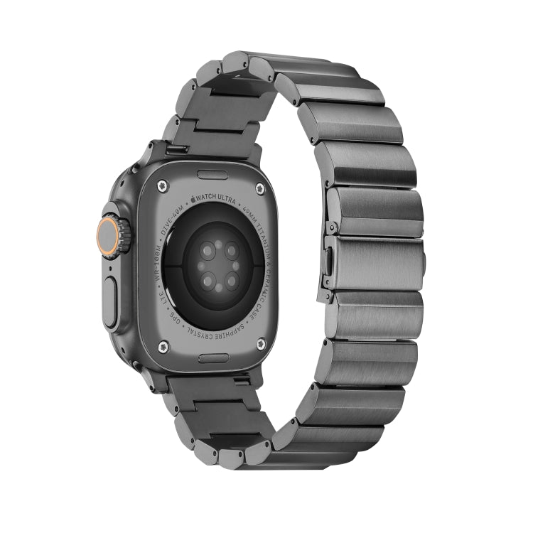 Flat Buckle Titanium Alloy Watch Band For Apple Watch Ultra 49mm&Watch Ultra 2 49mm / Series 9&8&7 45mm / SE 3&SE 2&6&SE&5&4 44mm / 3&2&1 42mm (Gray) - Watch Bands by PMC Jewellery | Online Shopping South Africa | PMC Jewellery | Buy Now Pay Later Mobicred