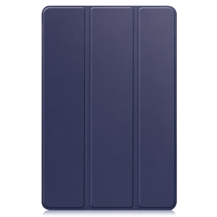 For Teclast M40 Plus Custer Pure Color 3-Fold Holder Leather Tablet Case(Dark Blue) - free shipping - PMC TechLife - Order now!