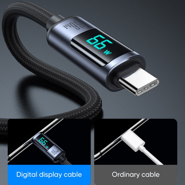 JOYROOM S-AC066A16 6A USB to USB-C / Type-C Digital Display Fast Charging Data Cable, Length:1.2m(Black) - free shipping - PMC TechLife - Order now!