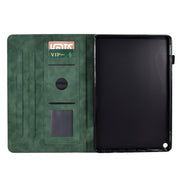 For Amazon Fire HD 10 Plus / HD 10 2021 Fortune Tree Pressure Flower PU Tablet Case with Wake-up / Sleep Function(Green)