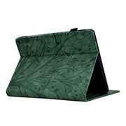 For Amazon Fire HD 10 Plus / HD 10 2021 Fortune Tree Pressure Flower PU Tablet Case with Wake-up / Sleep Function(Green)
