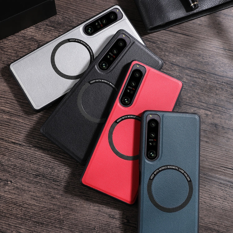 For Sony Xperia 1 IV Cloth Texture PU MagSafe Magnetic Phone Case(White) - free shipping - PMC TechLife - Order now!