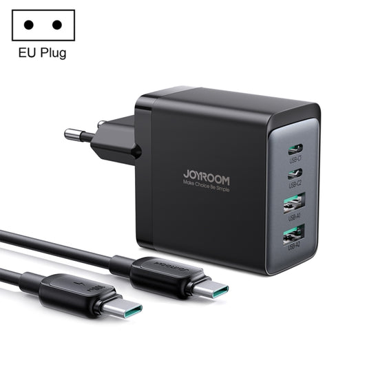 JOYROOM TCG02 Gallium Nitride 67W Dual USB+Dual USB-C/Type-C Multi-Port Charger Set, Specification:EU Plug(Black) - free shipping - PMC Jewellery - Order now!