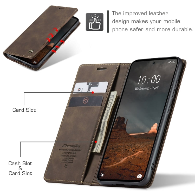 For Xiaomi Redmi 11A / 12C CaseMe 013 Multifunctional Horizontal Flip Leather Phone Case(Coffee) - free shipping - PMC TechLife - Order now!