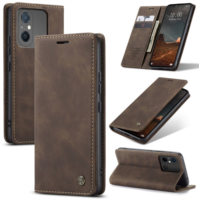 For Xiaomi Redmi 11A / 12C CaseMe 013 Multifunctional Horizontal Flip Leather Phone Case(Coffee)