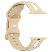 Nail Buckle Two-color Watch Band For Apple Watch Ultra 49mm / Series 8&7 45mm / SE 2&6&SE&5&4 44mm / 3&2&1 42mm(Khaki White)