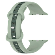 Nail Buckle Two-color Watch Band For Apple Watch Ultra 49mm / Series 8&7 45mm / SE 2&6&SE&5&4 44mm / 3&2&1 42mm(Light Green + Dark Green)
