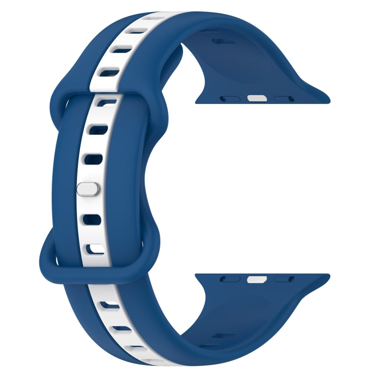 Nail Buckle Two-color Watch Band For Apple Watch Ultra 49mm / Series 8&7 45mm / SE 2&6&SE&5&4 44mm / 3&2&1 42mm(Sky Blue + White) -  by PMC TechLife | Online Shopping South Africa | PMC TechLife