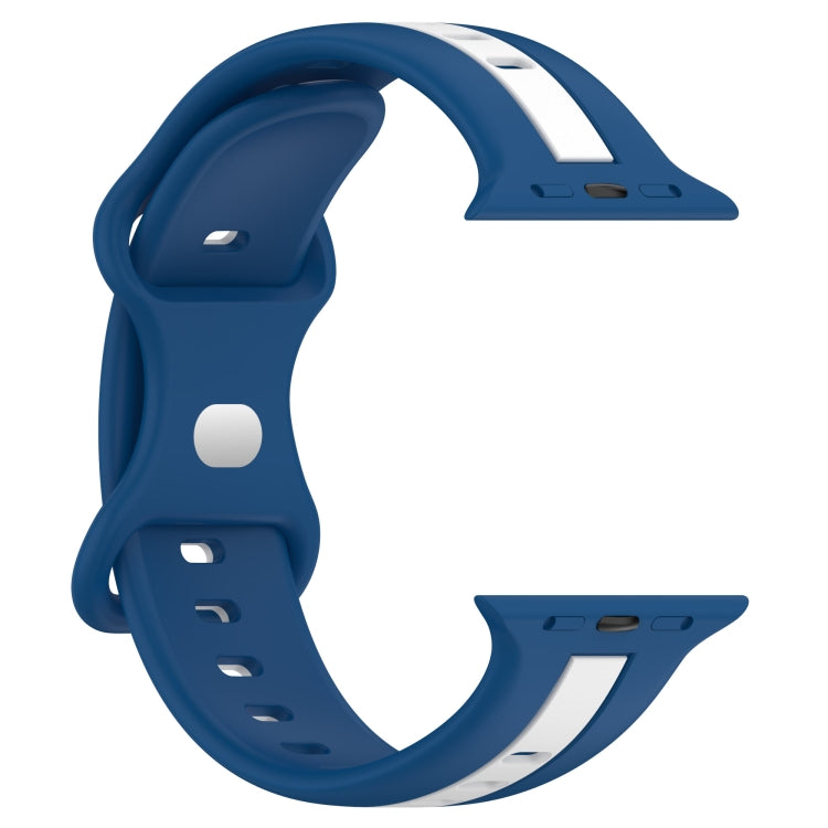 Nail Buckle Two-color Watch Band For Apple Watch Ultra 49mm / Series 8&7 45mm / SE 2&6&SE&5&4 44mm / 3&2&1 42mm(Sky Blue + White) -  by PMC TechLife | Online Shopping South Africa | PMC TechLife