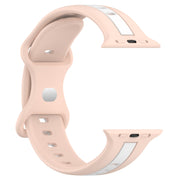 Nail Buckle Two-color Watch Band For Apple Watch Series 8&7 41mm / SE 2&6&SE&5&4 40mm / 3&2&1 38mm(Pink White)