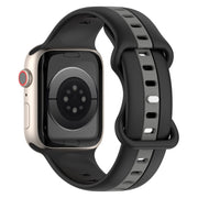 Nail Buckle Two-color Watch Band For Apple Watch Series 8&7 41mm / SE 2&6&SE&5&4 40mm / 3&2&1 38mm(Black Grey)