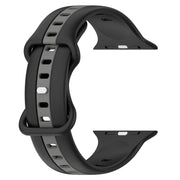 Nail Buckle Two-color Watch Band For Apple Watch Series 8&7 41mm / SE 2&6&SE&5&4 40mm / 3&2&1 38mm(Black Grey)