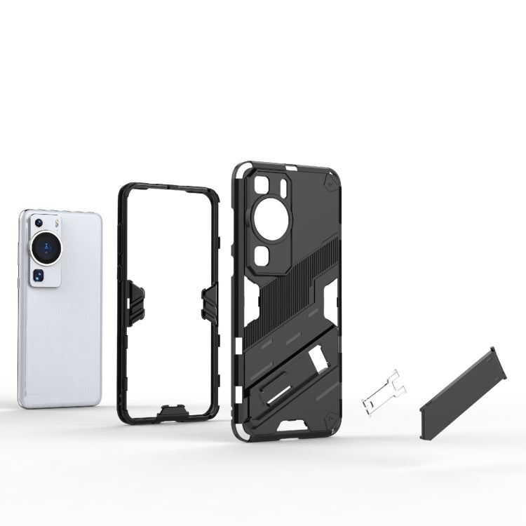 For Huawei P60 Punk Armor 2 in 1 PC + TPU Shockproof Phone Case with Invisible Holder(Grey) - free shipping - PMC TechLife - Order now!