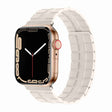 Square Two-section Leather Magnetic Watch Band For Apple Watch Ultra 49mm / Series 8&7 45mm / SE 2&6&SE&5&4 44mm / 3&2&1 42mm(Starlight) - Smart Wear by PMC TechLife | Online Shopping South Africa | PMC TechLife