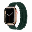 Square Two-section Leather Magnetic Watch Band For Apple Watch Series 8&7 41mm / SE 2&6&SE&5&4 40mm / 3&2&1 38mm(Fir Green) - Smart Wear by PMC TechLife | Online Shopping South Africa | PMC TechLife