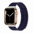 Square Two-section Leather Magnetic Watch Band For Apple Watch Series 8&7 41mm / SE 2&6&SE&5&4 40mm / 3&2&1 38mm(Indigo Blue) - Smart Wear by PMC TechLife | Online Shopping South Africa | PMC TechLife