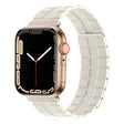Square Two-section Leather Magnetic Watch Band For Apple Watch Series 8&7 41mm / SE 2&6&SE&5&4 40mm / 3&2&1 38mm(Beige) - Smart Wear by PMC TechLife | Online Shopping South Africa | PMC TechLife