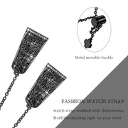 For Garmin Venu / Venu 2 Plus / Venu Sq / Sq2 20mm Diamond Chain Mental Watch Band(Black)