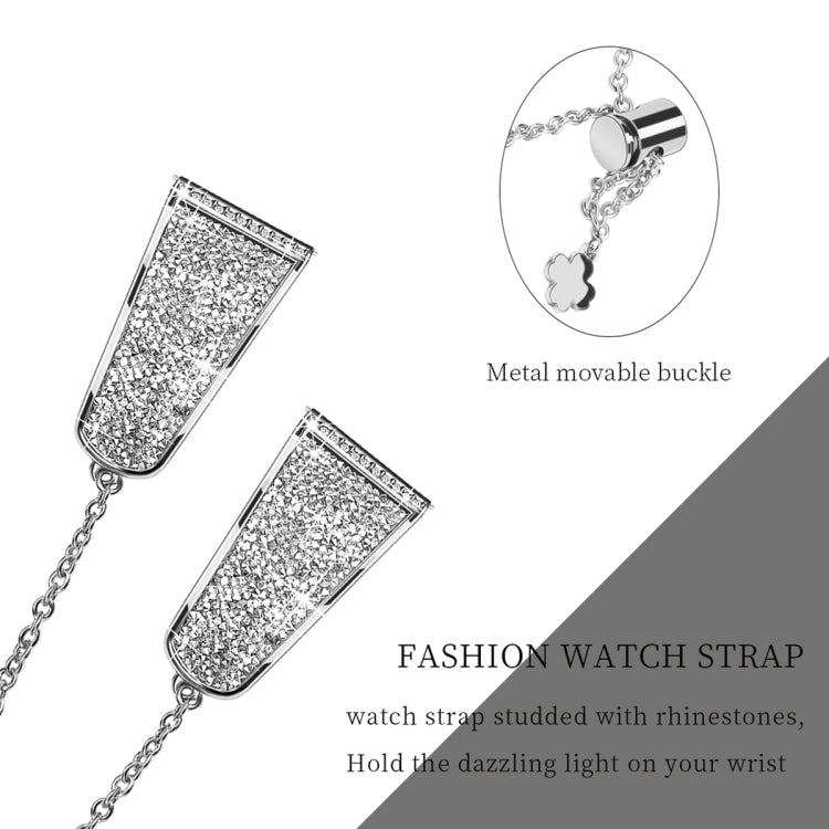 For Garmin Venu / Venu 2 Plus / Venu Sq / Sq2 20mm Diamond Chain Mental Watch Band(Silver) -  by PMC TechLife | Online Shopping South Africa | PMC TechLife