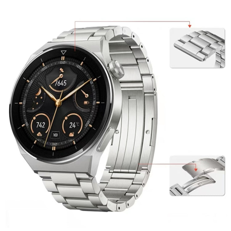 For Huawei Watch Buds / GT3 SE / GT3 Pro 22mm Universal Three Strains Ttanium Steel Watch Band(Silver) - Smart Wear by PMC TechLife | Online Shopping South Africa | PMC TechLife