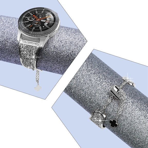 For Garmin Venu 2 / Forerunner 265 / 255 22mm Diamond Chain Mental Watch Band(Silver)