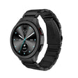 For Samsung Galaxy Watch5 / Watch5 Pro / Watch4 / Watch4 Classic Universal Titanium Alloy Three Plants Flat Buckle Watch Band(Black) - Smart Wear by PMC TechLife | Online Shopping South Africa | PMC TechLife