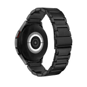 For Samsung Galaxy Watch5 / Watch5 Pro / Watch4 / Watch4 Classic Universal Titanium Alloy Three Plants Flat Buckle Watch Band(Black)