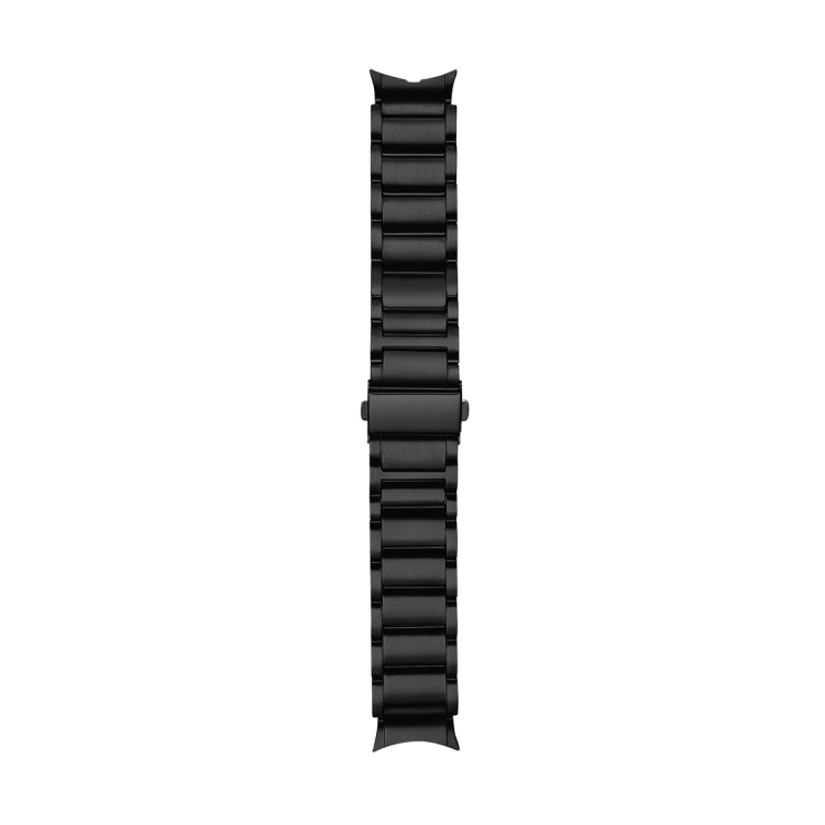 For Samsung Galaxy Watch5 / Watch5 Pro / Watch4 / Watch4 Classic Universal Titanium Alloy Three Plants Flat Buckle Watch Band(Black)