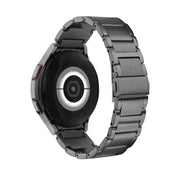 For Samsung Galaxy Watch5 / Watch5 Pro / Watch4 / Watch4 Classic Universal Titanium Alloy Three Plants Flat Buckle Watch Band(Grey)