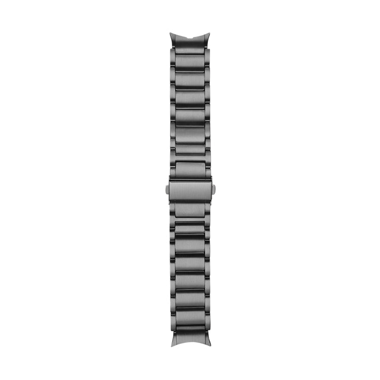 For Samsung Galaxy Watch5 / Watch5 Pro / Watch4 / Watch4 Classic Universal Titanium Alloy Three Plants Flat Buckle Watch Band(Grey)