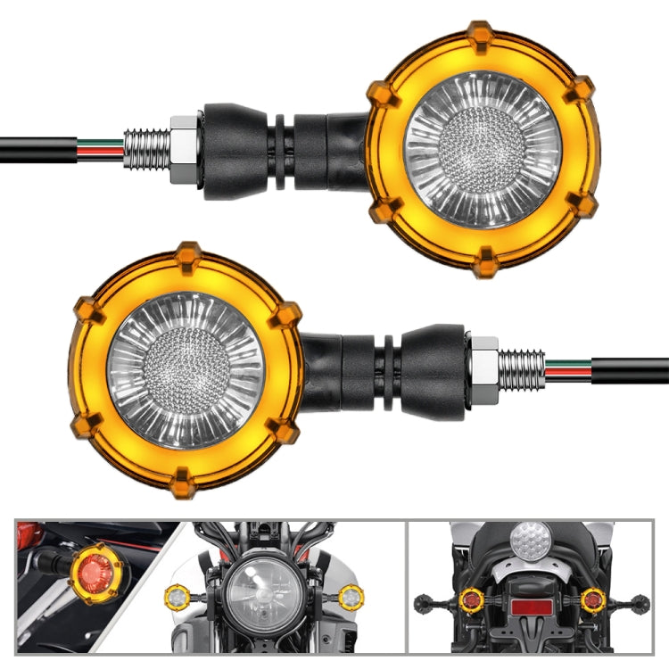 1 Pair Motorcycles Universal Rotating LED Dual-color Flow Turn Signal Light(Amber Yellow Light + White Light) - free shipping - PMC TechLife - Order now!