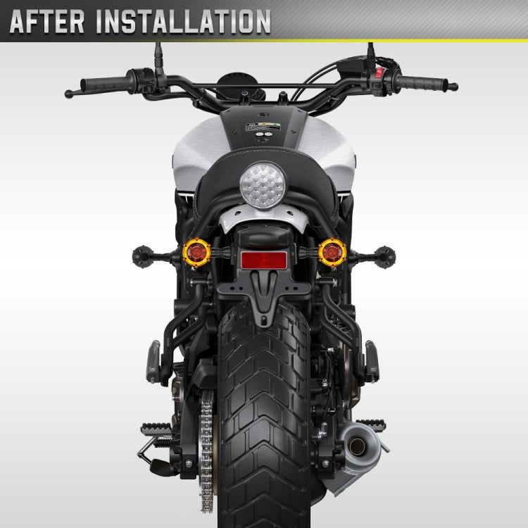 1 Pair Motorcycles Universal Rotating LED Dual-color Flow Turn Signal Light(Amber Yellow Light + White Light) - free shipping - PMC TechLife - Order now!