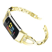 For Fitbit Charge 2 Diamond Metal Watch Band(Gold)