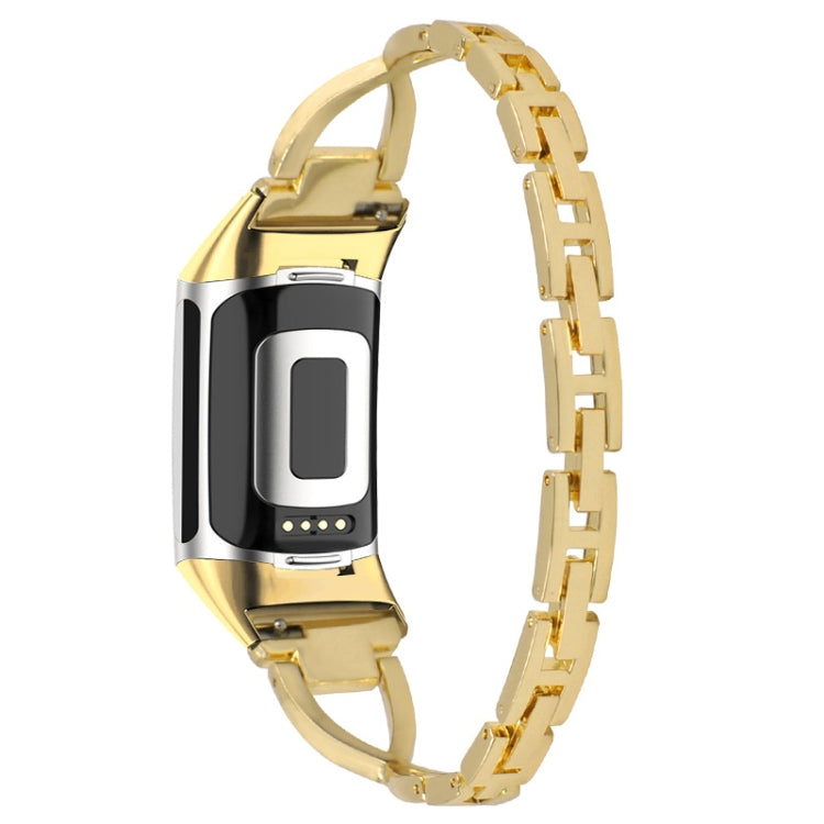 For Fitbit Charge 5 Diamond Metal Watch Band(Gold)