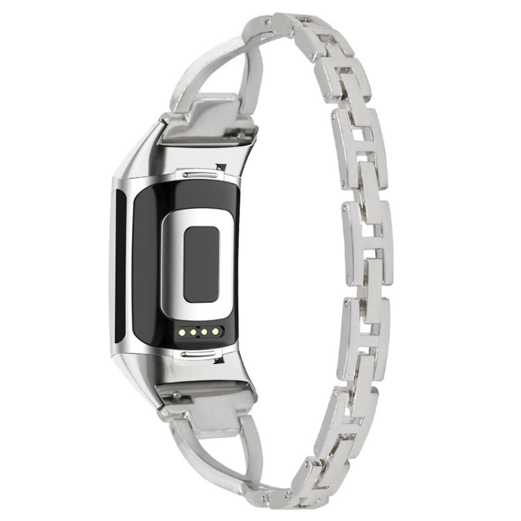 For Fitbit Charge 5 Diamond Metal Watch Band(Silver)