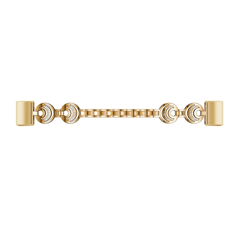 For Fitbit Charge 2 Sun Moon Star Diamond Metal Watch Band(Gold)