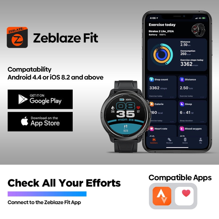 Zeblaze Stratos 2 Lite 1.32 inch IPS Screen 5 ATM Waterproof GPS Smart Watch, Support Heart Rate Monitoring / Sports Mode(Black) - free shipping - PMC TechLife - Order now!